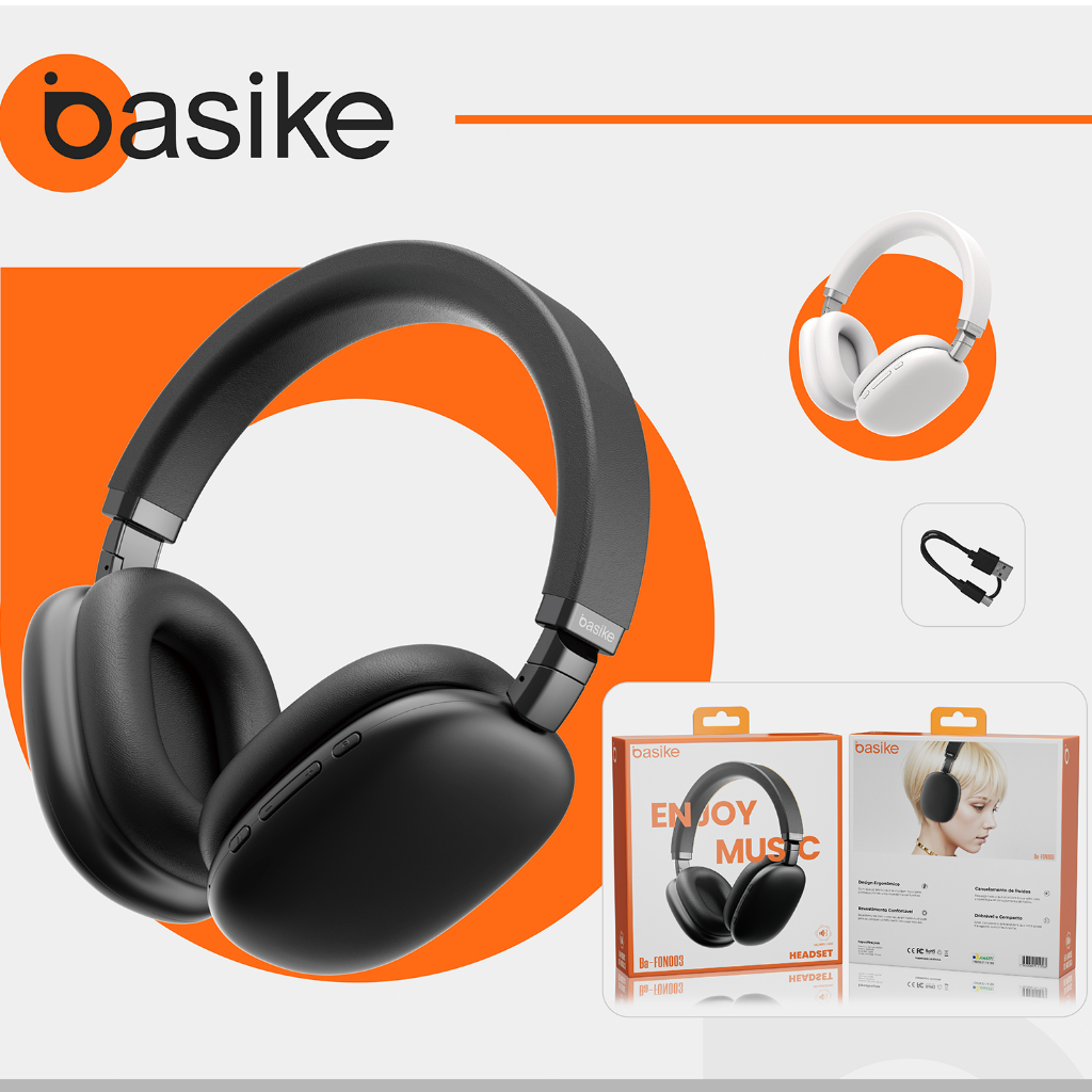 Headphone Bluetooth Basike BA-FON003 preto